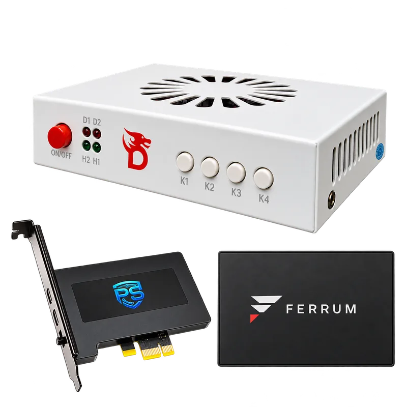 100T Ferrum Kit with a card, fuser, and input device